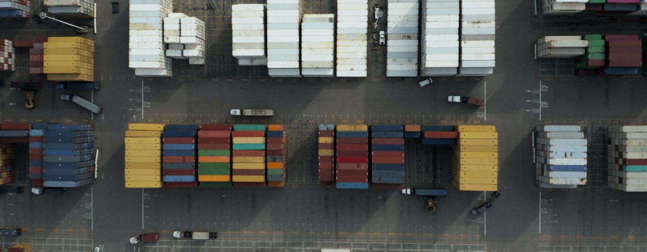 aerial photography of multicolored trailers