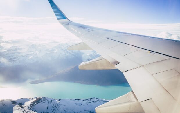 window plane wing photography