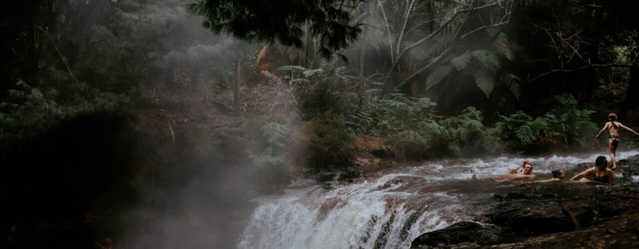 group of people on waterfalls