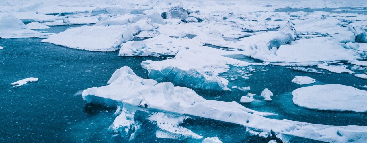bird's-eye view of icebergs