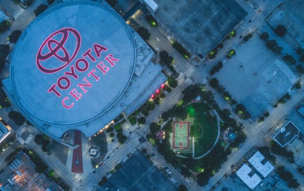 aerial photo of Toyota Center arena