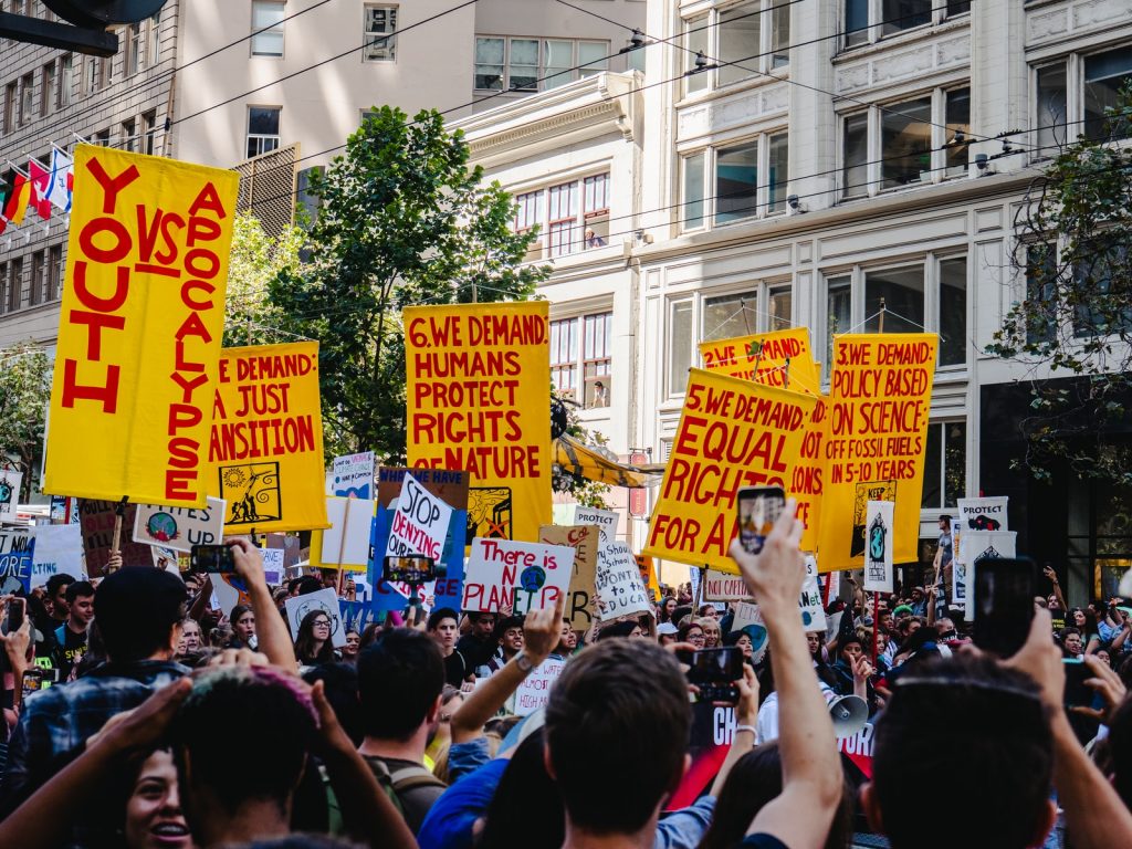 person holding signages