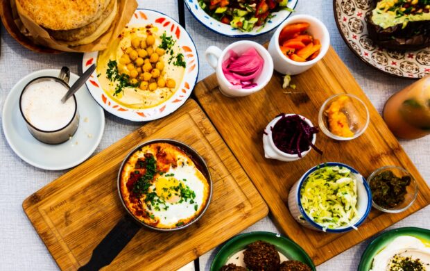 assorted foods on table