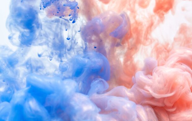 pink and blue smoke