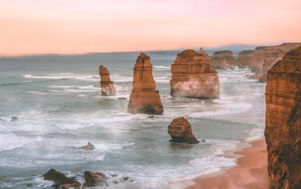 rock formation on seashore