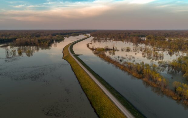 bird's eye view of river